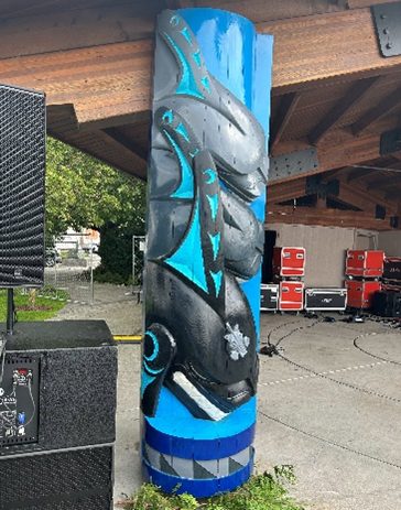 Black Fish Story Pole public artwork